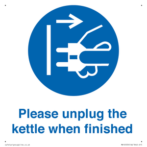 Please unplug the kettle when finished